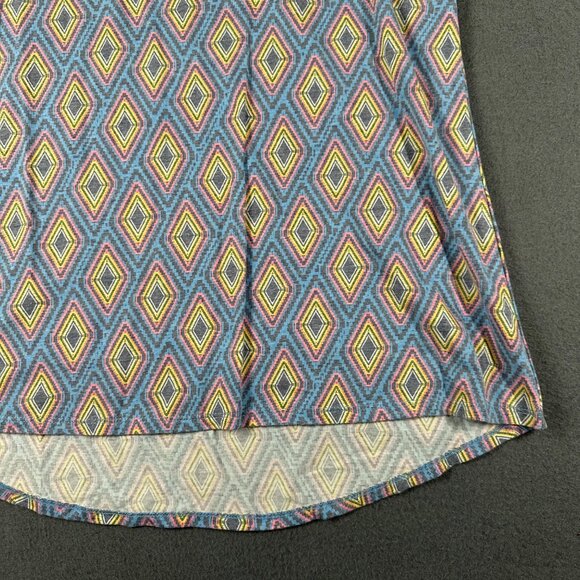 LulaRoe Womens Medium Blue Diamonds Classic T Shirt Scoop Neck Short Sleeve - Picture 6 of 8